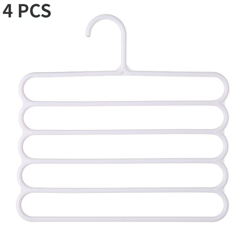 2/4Pcs Pants Rack Multifunctional Household Saving Space Multi Layer Trousers Hanger Pants Closet Color Clothes Peg 5 Layers