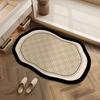 Retro Style Special-shaped Diatom Mud Bathroom Floor Mat, Water Absorption, Non-slip and Quick-drying Toilet, Toilet Door Mat