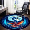 1pc Dragon Phoenix Office Round Area Rug, Under Office Chairs Bedroom Living Room Home Decor, Room Deco, Available In Various Sizes