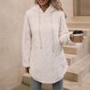 Women's Casual Solid Color Hooded Pullover Long Sleeve Furry Sweatshirt