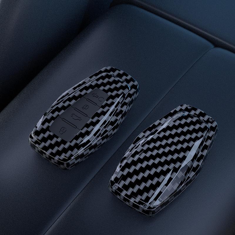 Carbon fiber pattern Car Key Case Remote Cover Shell Holder For Geely New Coolray Binray Preface Okavango Monjaro Emgrand Altas