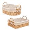 Woven Storage Baskets Kitchen Organizer Handwoven with Handles Cosmetic Box for Breakfast Fruit Bedroom Bathroom Home Decorative