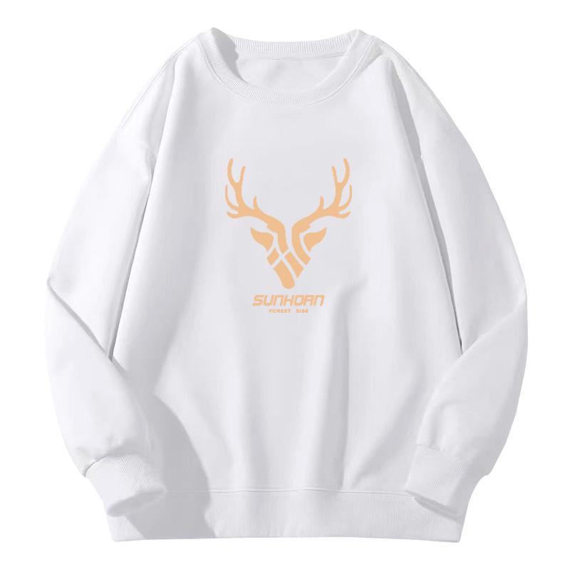 Men's Trendy Round Neck Hoodie - Plus Velvet, Autumn/Winter Style, American Brand, Perfect for Couples and Trendsetters.