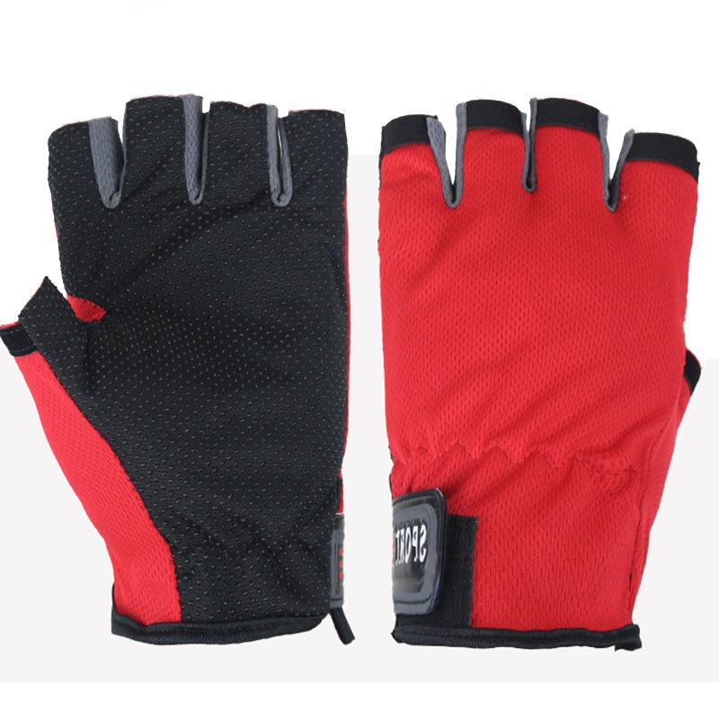 Summer Fishing Sunscreen Gloves Men Breathable Net Design Non-slip Electric Vehicle Bicycle Non-slip Dew Three-finger Touch Screen