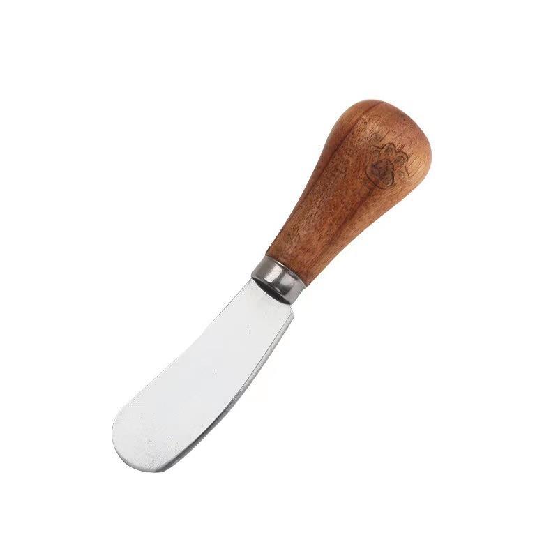 Stainless Steel Cheese Tool With Comfortable Wooden Handle Rust Resistant For Home Kitchen Party