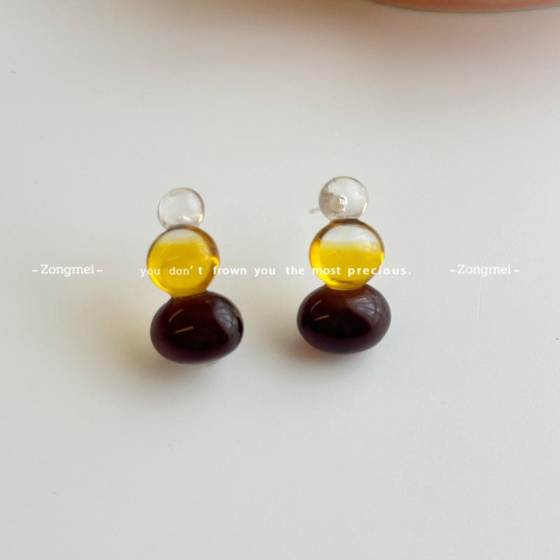 Jelly Bean Kontrastfarbene Steckerohrringe für Damen - Einfaches, trendiges Design