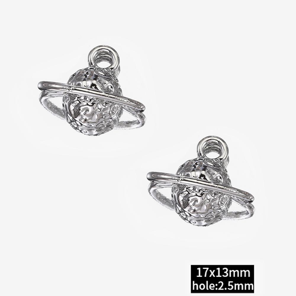 

2pcs Rhinestone Chrams Silver Color Crystal Beads Pendants Y2K Style Jewelry Making Accessories Charms for DIY Necklace Bracelet