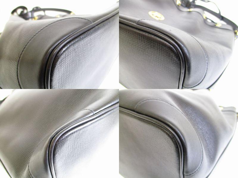 Authentische HUNTING WORLD Schwarzes Leder Umhängetasche Schultertasche Geldbörse #8390 Gebraucht