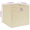 vidaXL Aufbewahrungsboxen 10 Stk. Creme 32x32x32 cm Stoff