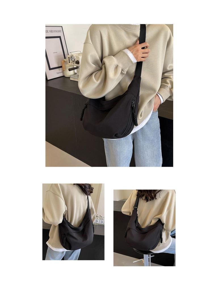 Damska torba typu „pierożek” na ramię – duża pojemność, uniwersalna torba płócienna na ramię do dojazdów do pracy