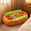 Cama Pequeña para Animales para Regalo de Cumpleaños Cama Hot Dog, Adorable Acogedora para Acurrucarse Almohadilla Extraíble Lavable, Divertido Cómodo Felpa Mascota Alfombrilla Pan Perros Gatos Suave Sofá Nido