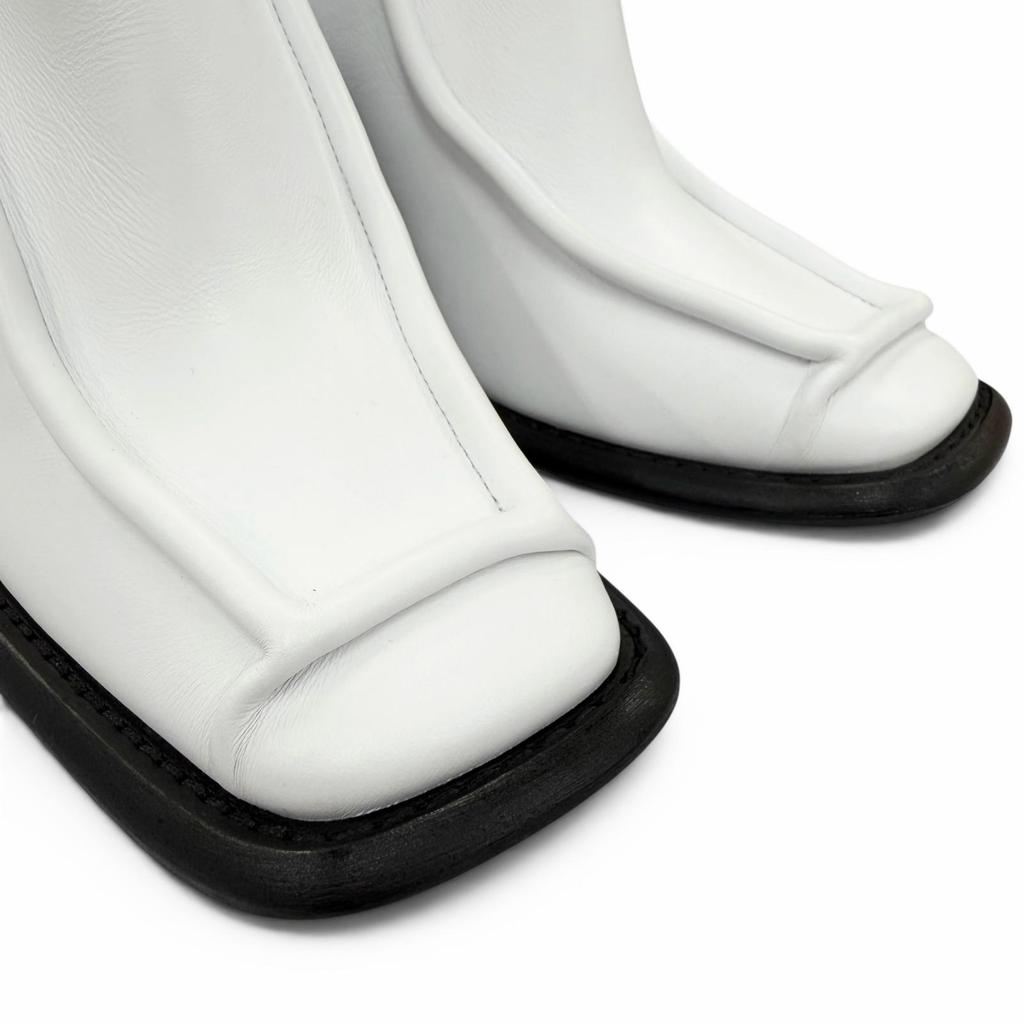 Excellent LOUIS VUITTON Ankle boots Berlin Line white leather Women 37 Used