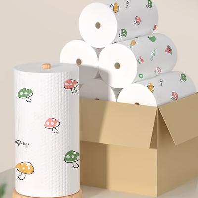 Lot de 2 rouleaux de papier absorbant jetable, essuie-tout lavable, sec et humide, torchon à vaisselle, chiffon antiadhésif, dégraissant, nettoyage ménager