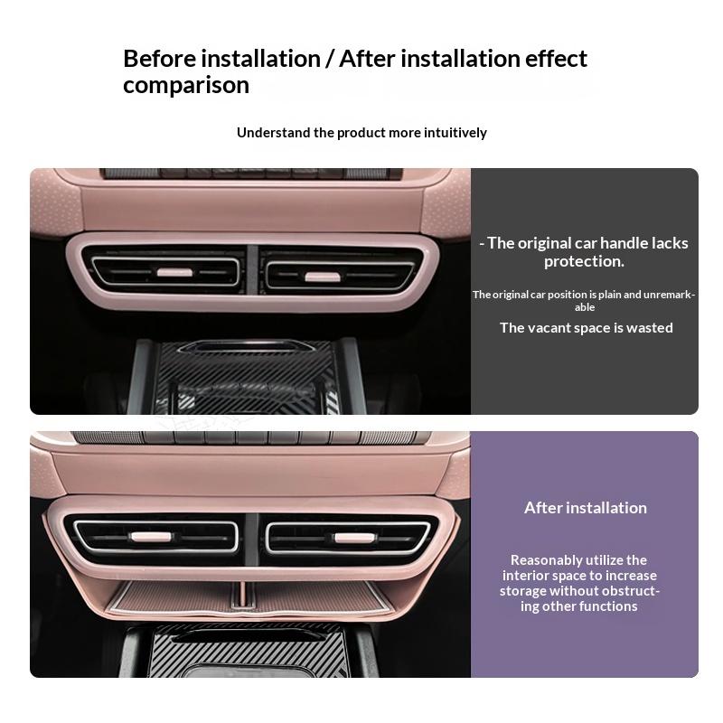 For Byd Dolphin Surf Dolphin Mini Car Center Console Lower Storage Box Air Outlet Organizer Card Holder Interior Modification