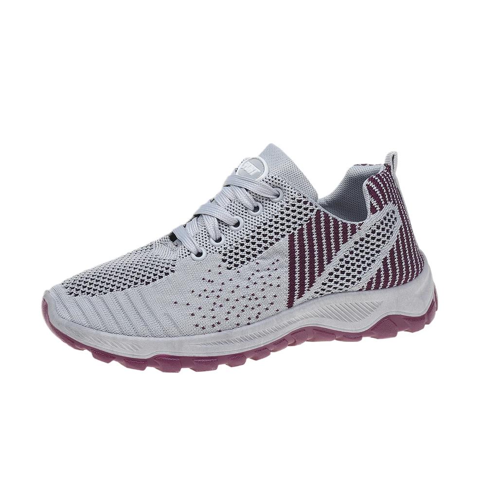 Fashion 2024 High Quality Women's Shoes Spring and Autumn Fashion Color Matching Lace-up Low-top Mesh Breathable Women's Sports Shoes