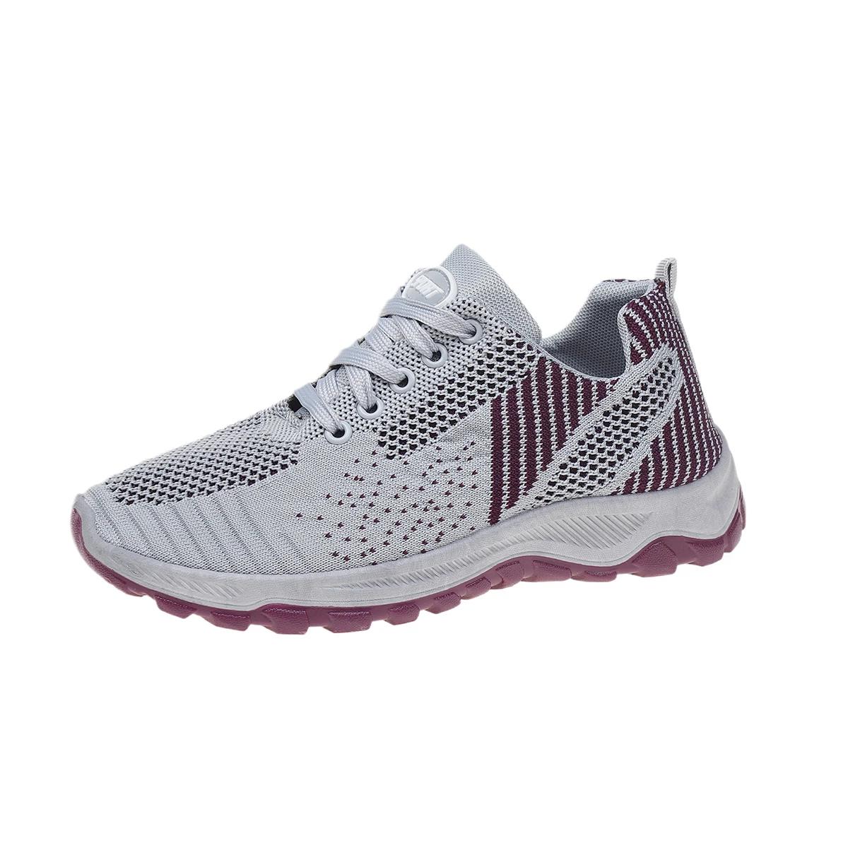 

Fashion 2024 High Quality Women s Shoes Spring and Autumn Fashion Color Matching Lace-up Low-top Mesh Breathable Women s Sports Shoes 41 серый
