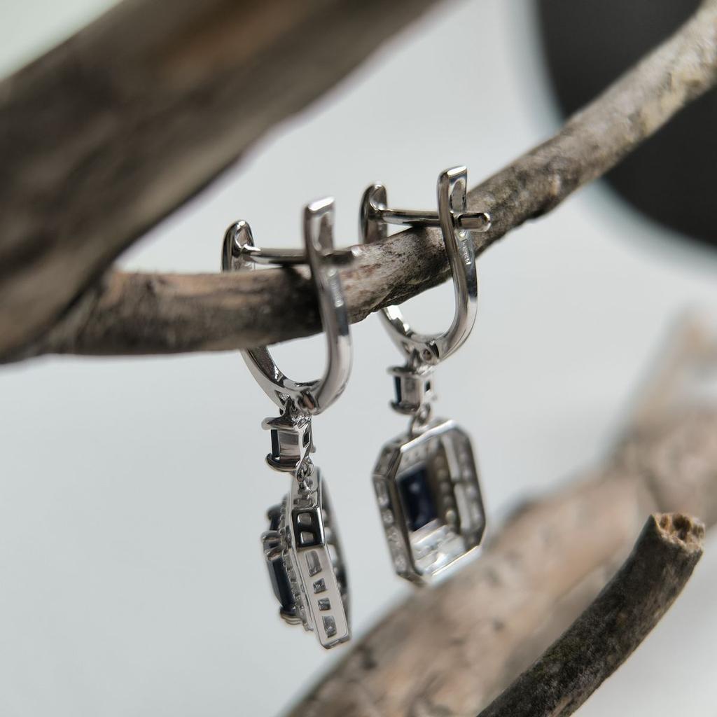 Серебряные серьги с натуральным сапфиром 2.922ct (2194774)