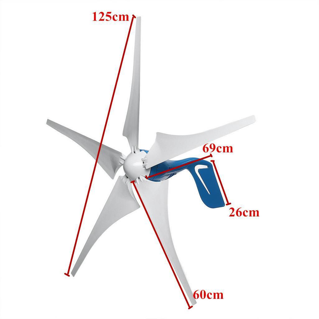 C92908 Wind Generator 5 Wind Wind- Electricity Generator With Controller Wind Blade 12V/24V 5000W