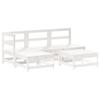 VidaXL Salon de Jardin 5 pcs, Canapés avec Repose-pied, Ensemble de Meubles avec Table Basse Patio Terrasse, Rustique, Blanc 3186523