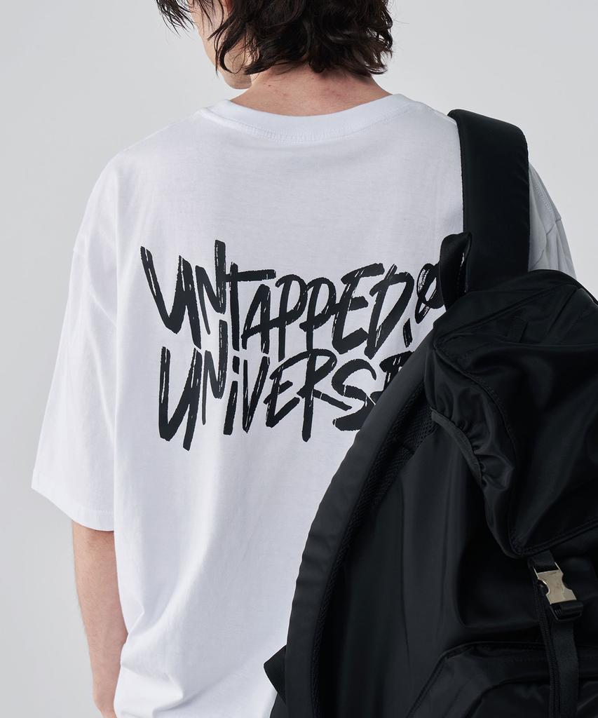 UNTAPPED STUDIO Universe Lettering Pure Cotton Big Oversized Short Sleeve T-Shirt 4 Colors (B Type)