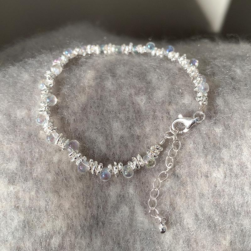 Dream beads, small light bulbs, broken silver bracelets, women's light luxury niche design, high-end elegant and versatile bracelets, jewelry.