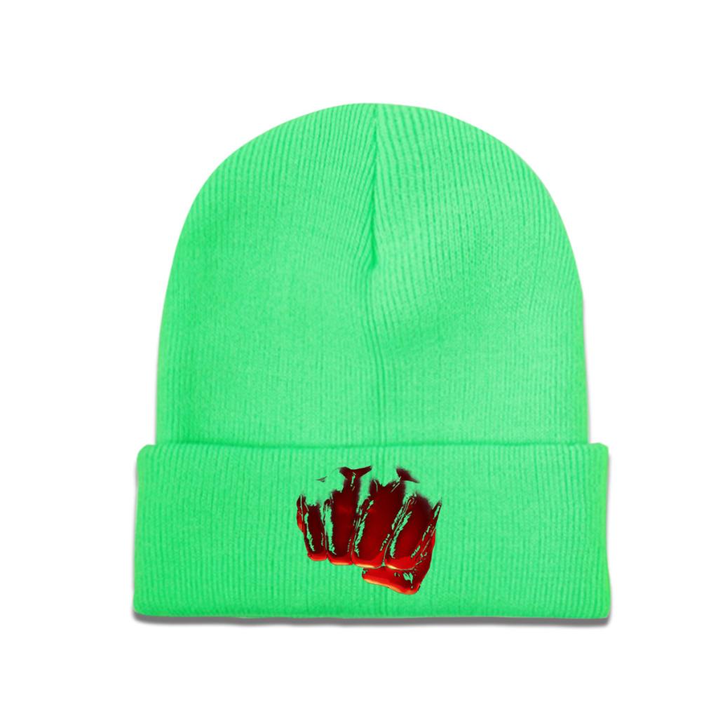 One Punch Man Aitama Knitted Caps for Women Unisex Beanie Winter Hat Polyester Saitama OPM Oppai Anime Manga Casual Cap