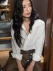 Si Yuan Design V-Neck Button-Down Linen Shirt - Women's Loose Relaxed Fit, New Style 2026.