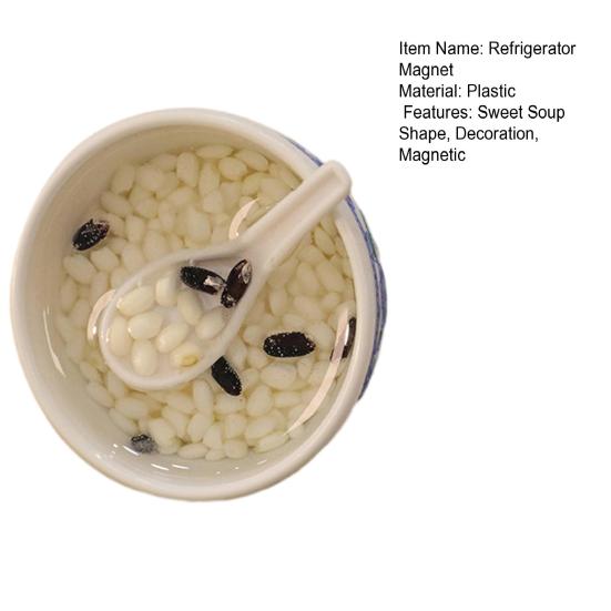 Simulated Sweet Soup Refrigerator Magnet 3D Dessert Soup Bowl Shape Magnet Home Kitchen Office Whiteboard Locker Fridge Accessories
