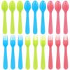 18Pcs Kids Forks and Spoons Set Food Grade PP Toddler Utensils Colorful Kids Silverware Set Reusable Portable Kids Utensils Set