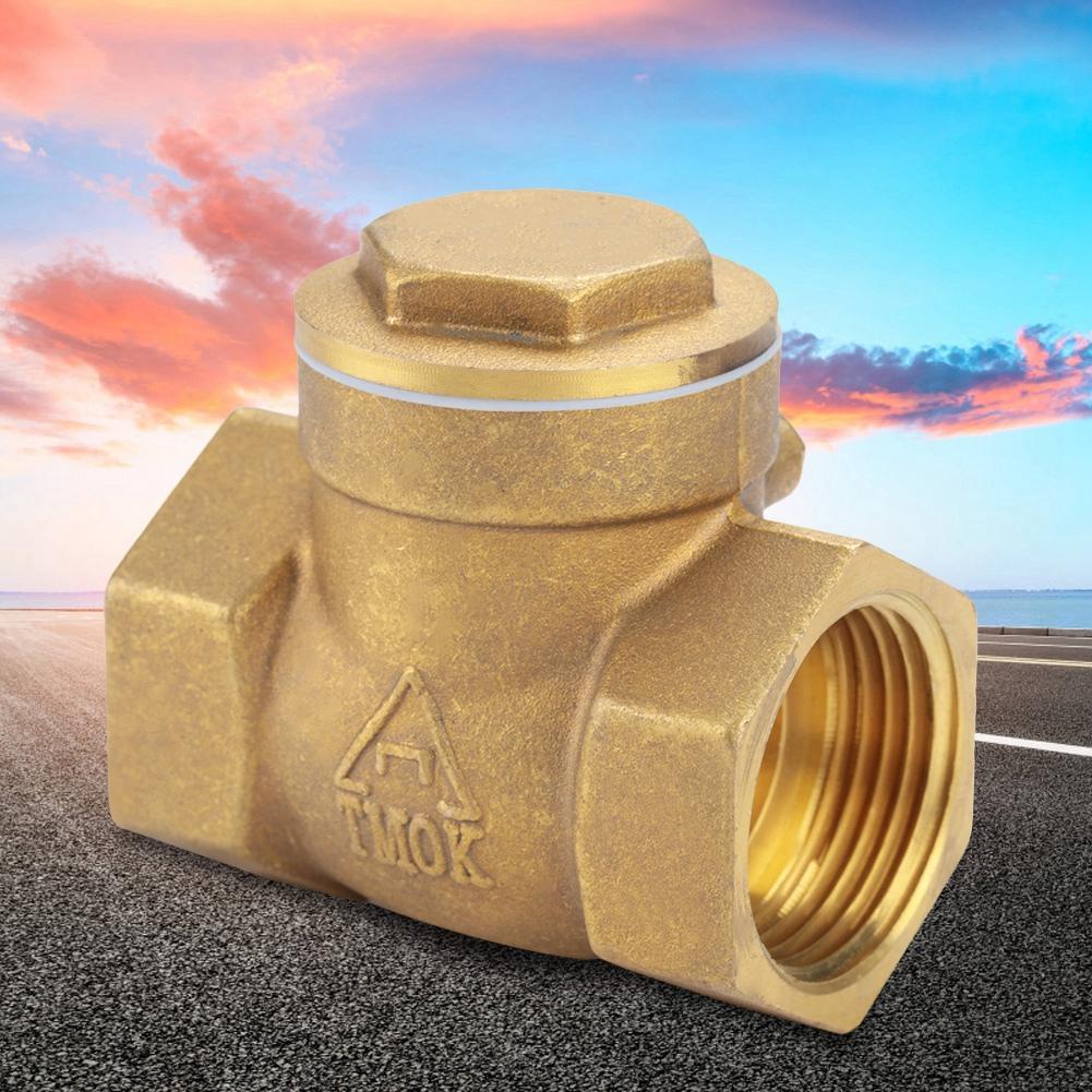Golden Brass One Way Female Thread Swing Check Valve Brass Check Valve Parts (DN15)