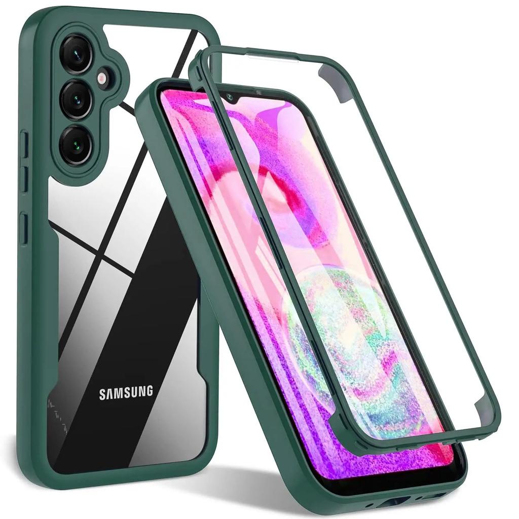 360 Full Body Screen Protector Transparent Case For Samsung A07 A17 A06 A16 A05S A15 A14 A26 A36 A56 A25 A55 A35 A54 Shockproof