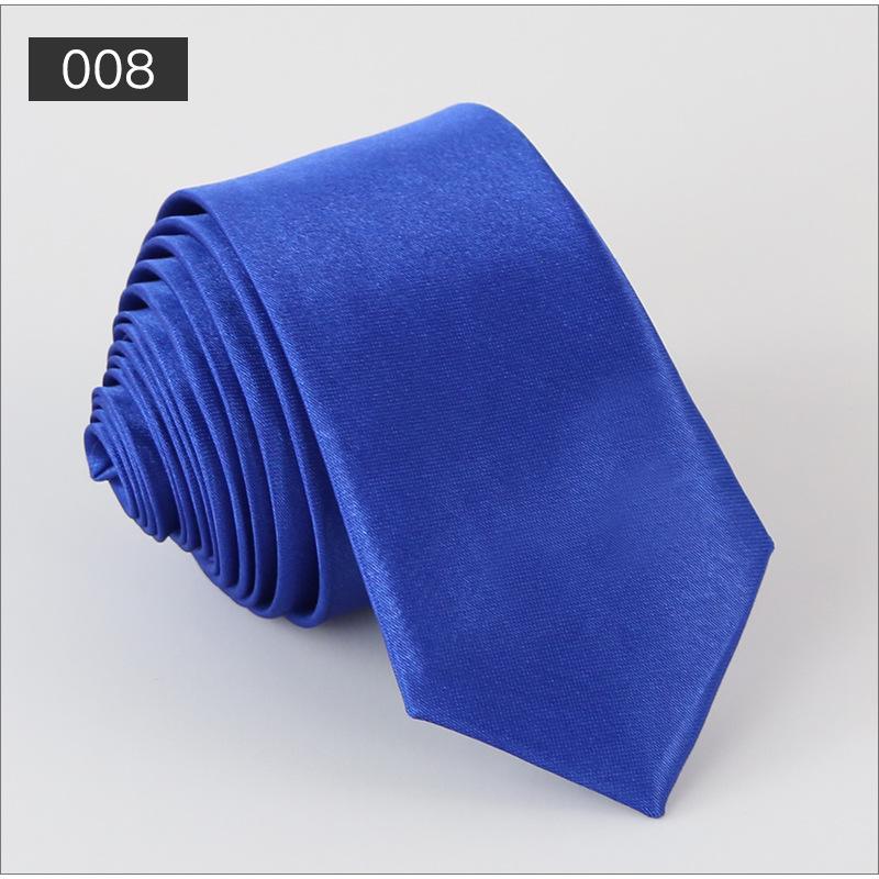 Men's Solid Color Narrow Shiny Polyester Silk Tie - Formal & Casual Fashion