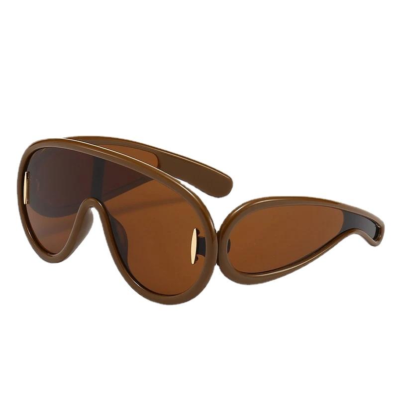 Oversized Y2K Punk One-Piece Sunglasses Women Sports Wave Mask Sun Glasses Luxury Steampunk Eyewear