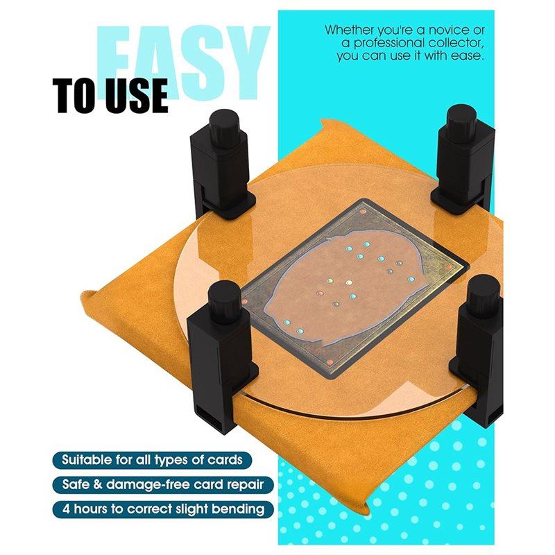 M-Modern-Card Flattening Kit 14Pcs Trading Card Accessory Set 8 Clamps 2 Acrylic Discs 2 Yellow Towels 2 EVA Shaping Foam