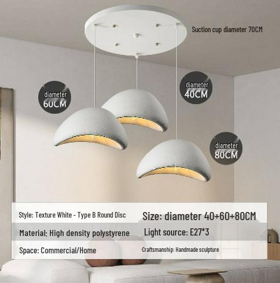 Japanese Cream Style Chandelier for Duplex Lofts, Restaurants, Bars, and Homestays