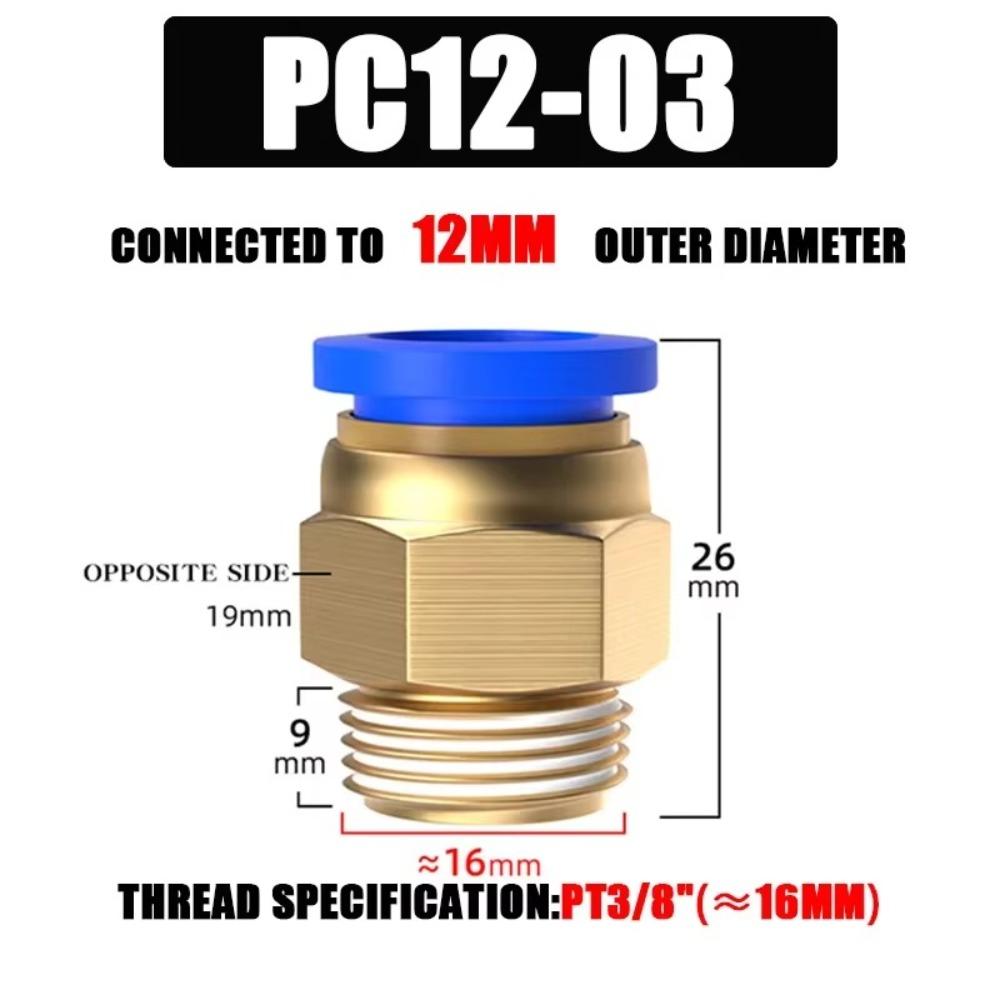 High Quality Brass Pneumatic Fitting PC 4 6 8 10 12MM Multi Size Air Connector Pipe Quick Connectors Pneumatic Systems