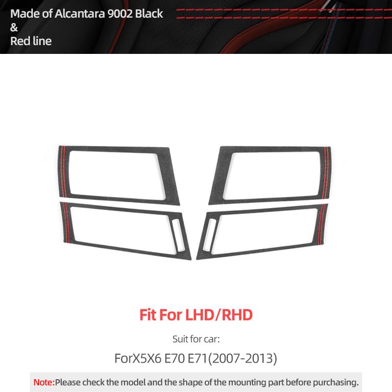

Для BMW X6 E71 X5 E70 Сделано из алькантары Накладка на боковую решетку воздуховода приборной панели Рамка Отделка Наклейка Performance Аксессуары для интерьера автомобиля