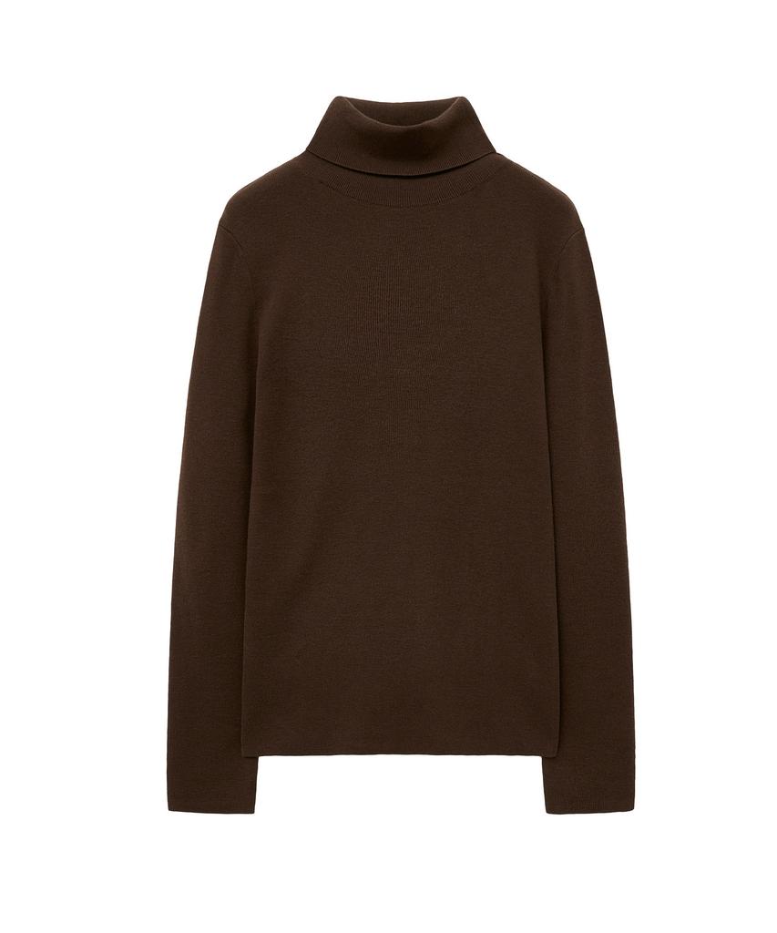 Siyajyu Sikn2155 Comfort Slim Turtleneck Knit_Brown