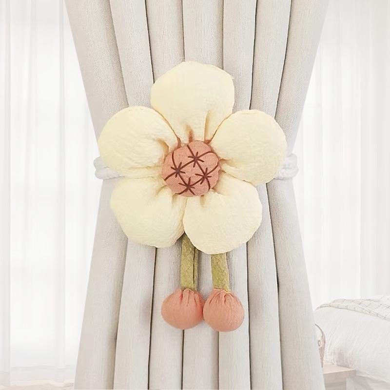 Cross-border Yarn Curtain Tiebacks, Decorative Buckle, No-Punch Gather, Flower Design