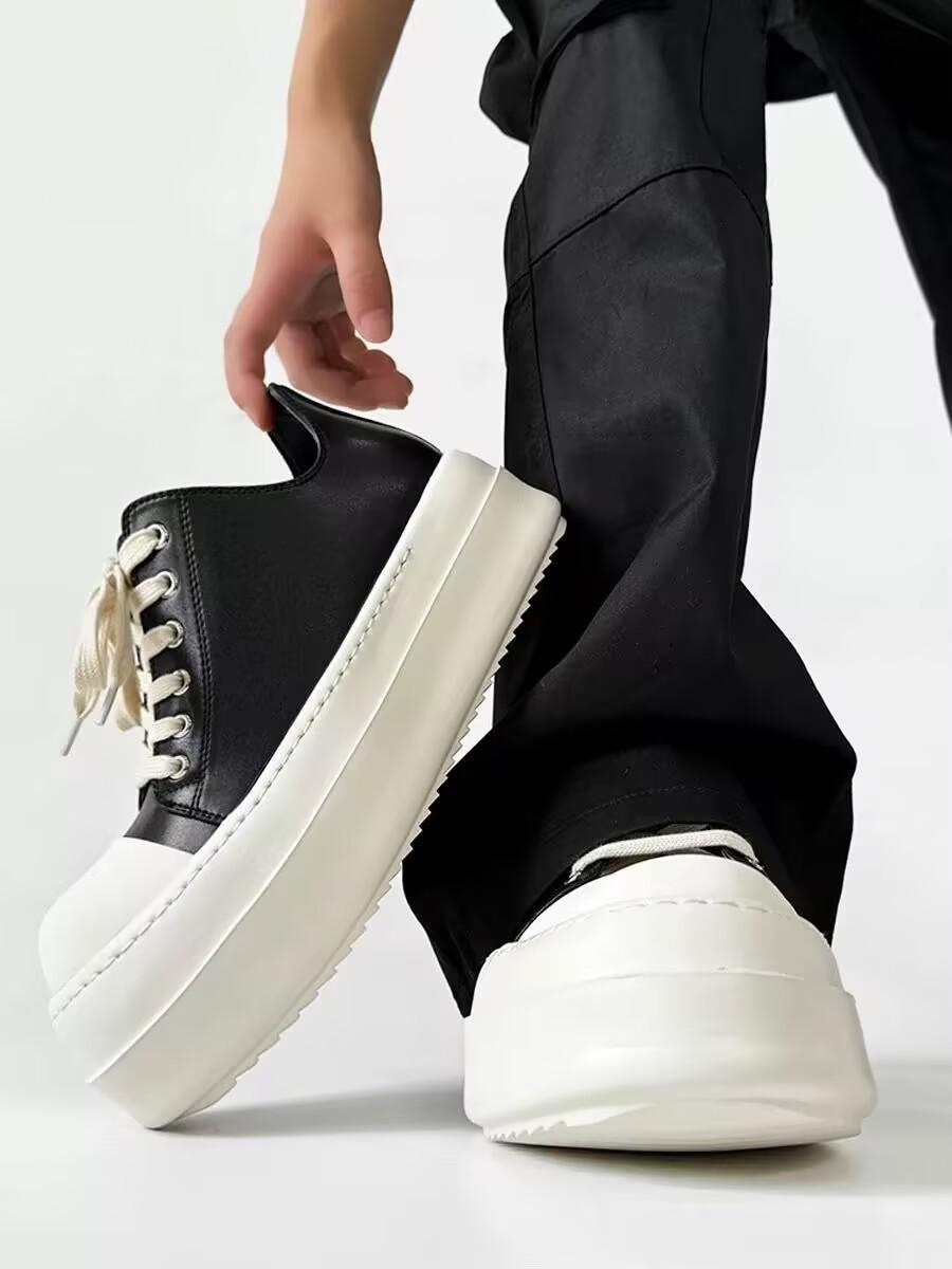 

Американские ретро туфли на толстой подошве для мальчиков, черные, для пары, туфли-маффины, простые парусиновые туфли, туфли дерби на высокой подошве, женские 43 men