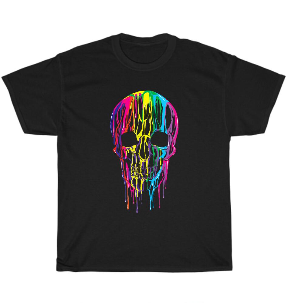 

Colorful Melting Skull Halloween Rainbow Graphic Art T-Shirt Unisex Funny Gift 5XL різнокольоровий