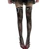 Lace Thigh High Socks With Rose Pattern Hollows Out Design Breathable Over Knee Stockings For Women Comfortable Polyester
