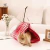 Semi-Enclosed Rabbit Cotton Nest Warm Thickened Hamster Triangle Tent Comfortable Soft Guinea Pig Plaid Nest For Small Animal