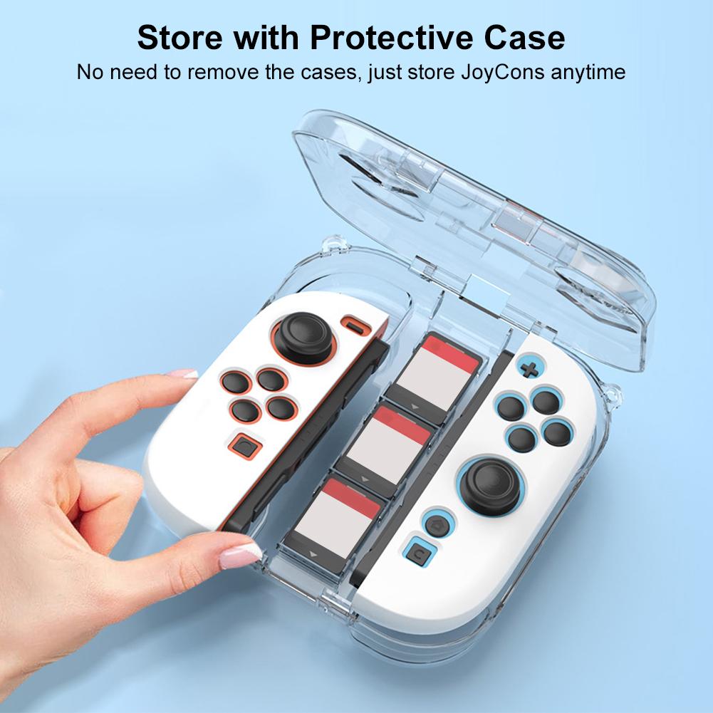 Transparent Storage Box with 3 Game Card Slots Clear Protector Shell PC Storage Case for Nintendo Switch2 Joy-Con