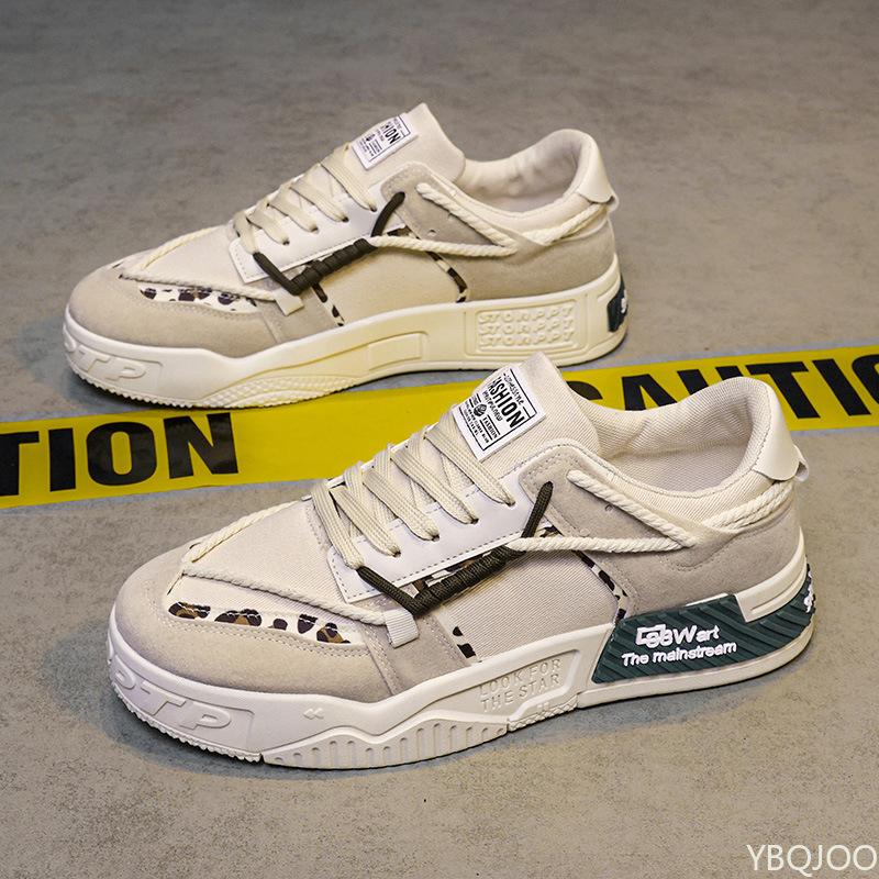 Men's Shoes Trendy Spring and Autumn Thick Soled Canvas Sneakers Casual Design Flat Bottomed Men's Vulcanized Shoes Running