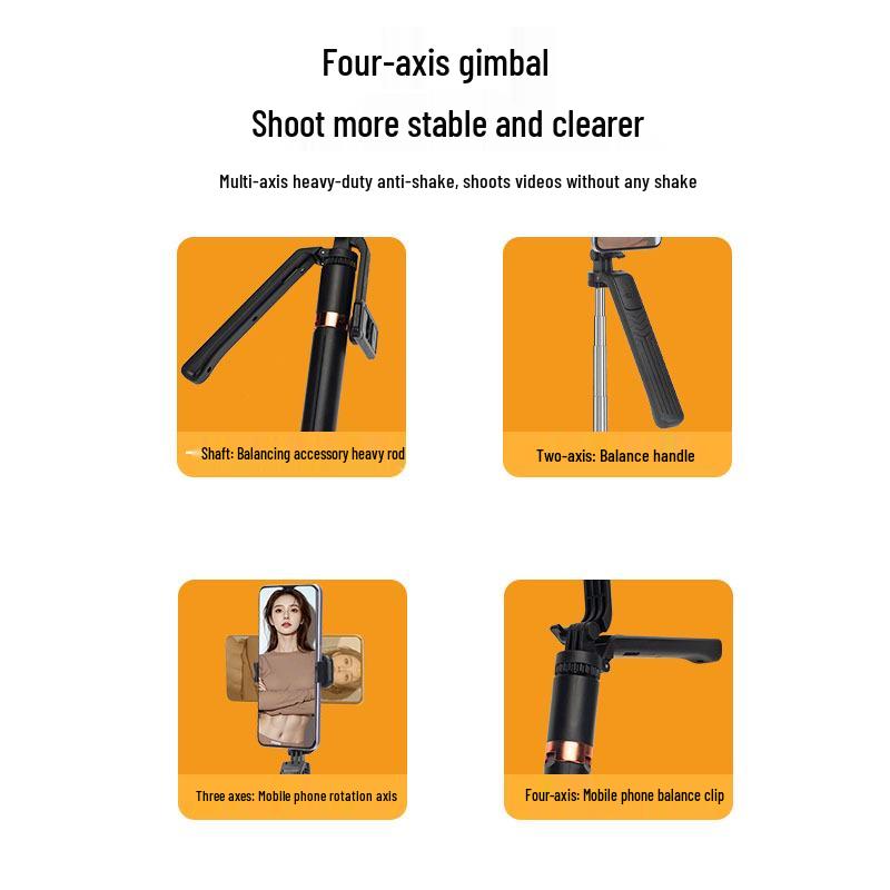 Bluetooth Selfie Stick with Fill Light and Portable Tripod Stand