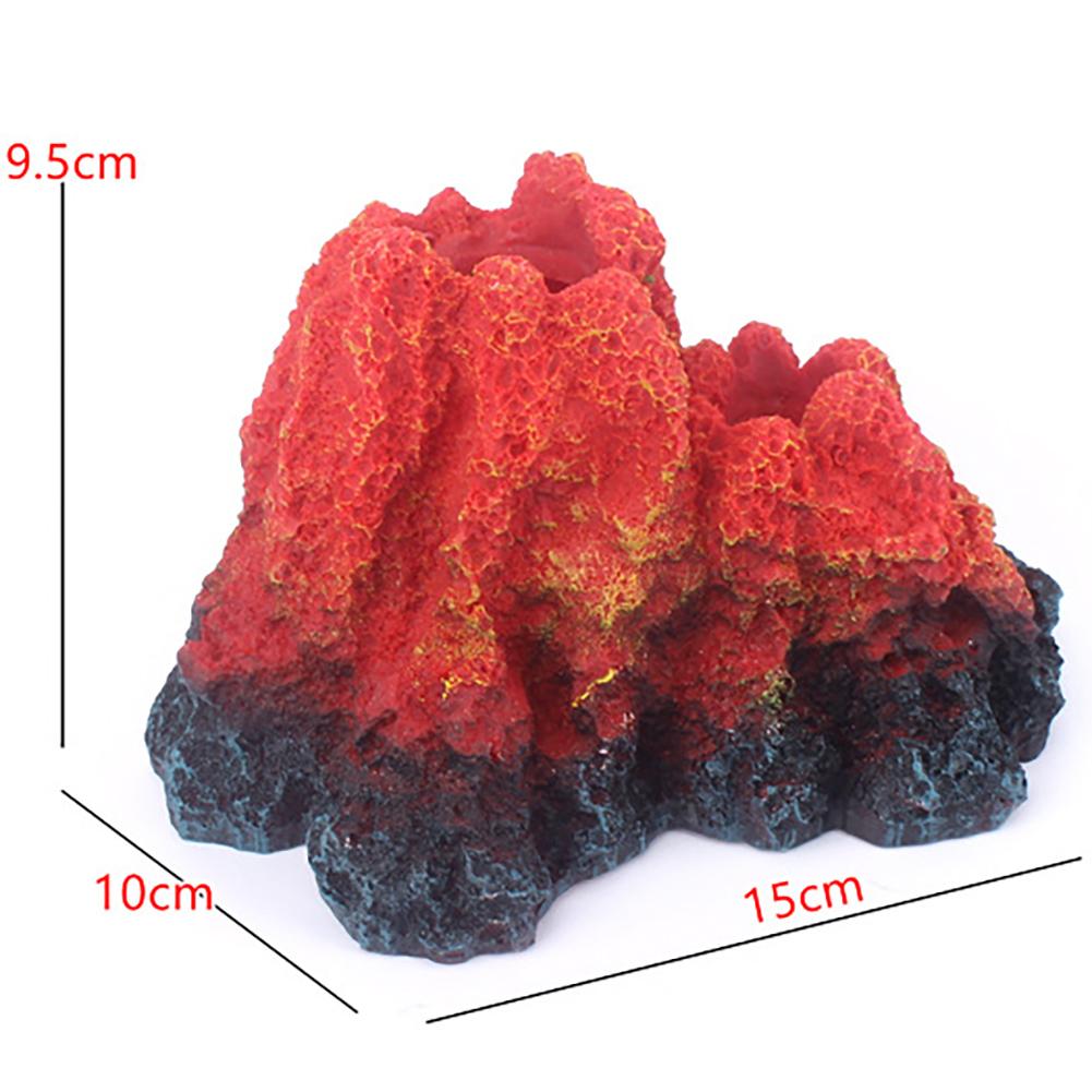 קישוטי הר געש מלאכותיים משאבת חמצן אבן בועות אוויר ערכה קישוט סימולציה לאקווריום מיכל דגים