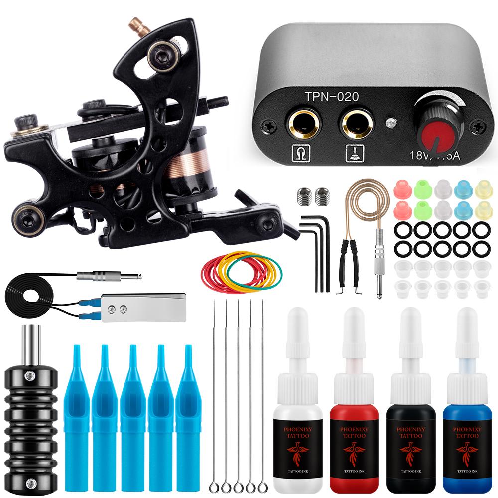

Повний набір машинок для татуювань PHOENIXY із котушками для обгортання тату-лайнера та шейдерів. Набір приладдя для татуювань Інструменти для майстрів татуювань set 05