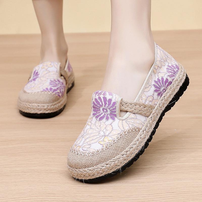 Shoes women's spring new casual single shoes shoes breathable and wear-resistant round head one-pedal women's shoes