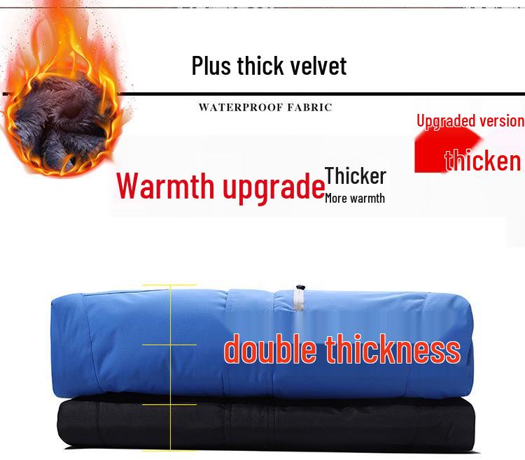 Men's and Women's Waterproof Breathable Outdoor Winter Windbreaker with Fleece Lining